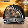 Maxcorners Dog Hunting And Duck Hunting Dog Black Silver Wave Personalized Name 3D Cap
-