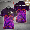 Maxcorners Neon Cool Bowling Multicolor Customized Name, Team Name 3D Shirts