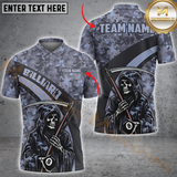 Maxcorners Billiard Grim Reaper Camouflage Multicolor Customized Name, Team Name 3D Shirts