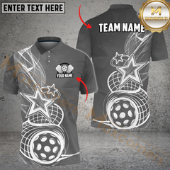 Maxcorners Pickleball Star Multicolor Customized Name, Team Name 3D Shirts