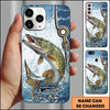 Maxcorners Fishing Phone Case Hook Line Ocean Bubble Design Personalized Name Phone Case (8 Fish Species)