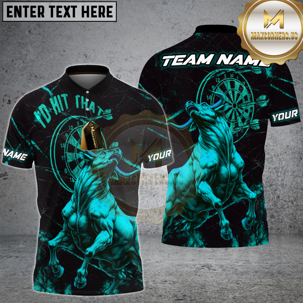 Maxcorners Dart Bull Shirt I'd Hit That Design Multioptions Personalized Name, Team Name Unisex 3D Shirt (4 Colors)