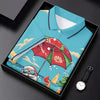 Maxcorners Christmas In July Santa Beach Christmas Golf Shirt, Women's Golf Tops, Hawaiian Golf Shirt, Printed Golf Shirt LM1507