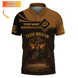 Texas Hold'em Custom Name Poker Shirt – Vintage Skull ACE Design – Gift for Players