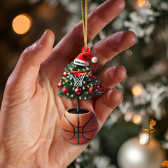 Maxcorners Custom Name Basketball Tree Ornament, Basketball Lover Christmas Gift 2D Flat LM2111