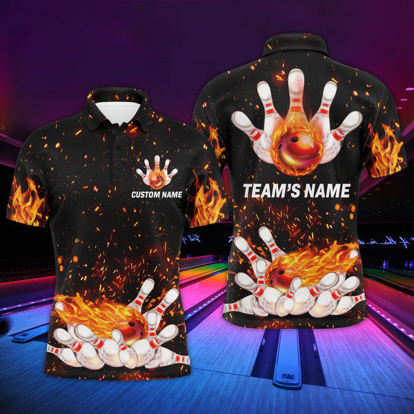 Maxcorners Flame Team Bowlers Customized Name And Team Name 3D Shirt