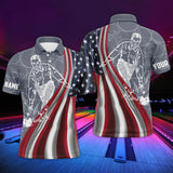 Maxcorners Patriotic American Flag Bowlers Customized Name 3D Shirt