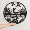 Maxcorners Personalized Metal Sign WITH LED/WITHOUT LED – Duck Hunting Scene with Dog and Hunter – Custom Rustic Wall Decor for Cabin and Lodge LM0110