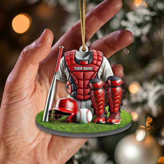 Maxcorners Custom Name Baseball Ornament, Baseball Lover Christmas Gift 2D Flat LM2111