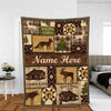 Maxcorners Personalized Hunting Cabin Life Fleece Blanket - Rustic Lodge Throw with Wildlife Design LM1611