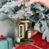 Maxcorners Personalized Golf Bag Acrylic Ornament, Golf Christmas Ornaments, Christmas Golf Gift, Gift For Golf Lover LM1611
