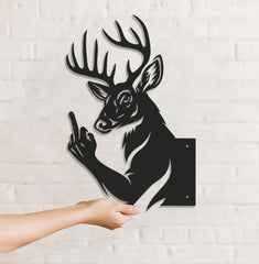 Maxcorners Funny Deer Hunting Metal Sign WITH LED/WITHOUT LED - Humorous Buck Yard Decor, Gag Gift for Hunters & Outdoor Enthusiasts LM0110