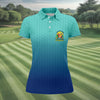 Maxcorners Blue Tropical Parrot Retirement Golf Polo Shirt, Golf Tops For Women, Ladies Golf Top LM1507