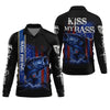 Maxcorners Kiss My Bass Patriotic Fishing Shirt, SPF Shirt, Funny Fishing Shirt, Fishing Shirts For Men, Bass Fishing