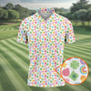 Maxcorners St Patrick's Day Lucky Charms White Golf Shirt, Cute Golf Outfit, Polo Shirts For Men, Golf Shirts For Men
