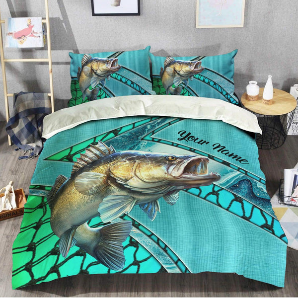 Maxcorners Custom Name Fishing Bedding Set