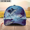 Maxcorners Fishing Blue Wave Personalized Cap (13 Breeds)