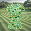 Maxcorners Funny Hula Banana Tropical Hawaiian Golf Shirt, Golf Polo For Women, Printed Golf Shirt LM1507
