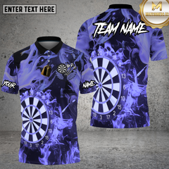 Maxcorners Dart Shirt Aqua Flame Board Style Multioptions Personalized Name, Team Name Unisex 3D Shirt (4 Colors)