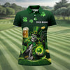 Maxcorners Hello Darkness Four Leaf Clover St Patricks Day Fun Women's Golf Shirts, St Patrick's Green Ladies Golf Shirts