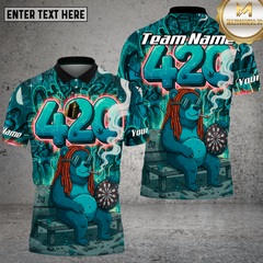 Maxcorners 420 Bear Dartboard Graffiti Blue Multioptions Personalized Name, Team Name Unisex 3D Shirt (4 Colors)