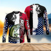 Maxcorners Patriotic Fishing Shirt, Custom Fishing Shirt, Gift For Fisherman, Mens Casual Shirts