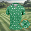 Maxcorners Leprechaun Hat Shamrock Beer Seamless Pattern St. Patrick’s Day Golf Shirt, Polo Shirts For Men, Golf Shirts For Men