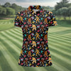 Maxcorners Retro Bigfoot Monkey Guitar Boombox Golf Shirt, Ladies Golf Shirts, Womens Golf Tops, Performance Golf Shirt LM1507