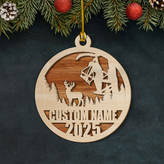 Maxcorners Personalized Bow Hunter Ornament 2025 -  Custom Name Gift for Deer Hunters LM0110