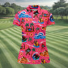 Maxcorners Pink Bigfoot Aloha Beach Vacation Golf Shirt, Golf Polo For Women, Printed Golf Shirt LM1507