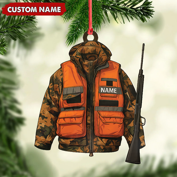 Maxcorners Personalized Hunter Ornament – Custom Camo Jacket Christmas Decoration for Men & Hunters LM0411