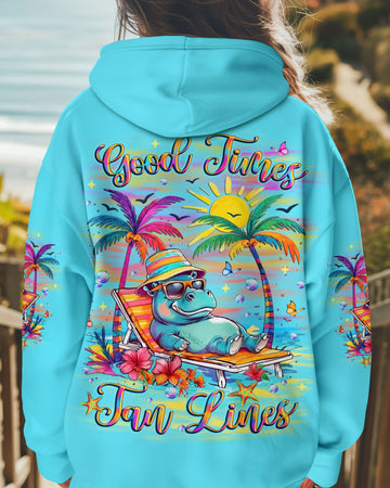 Maxcorners Good Times Tan Lines Hippo All Over Print LM1501
