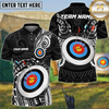 Maxcorners Polynesian Tribal Target Archery Personalized Name 3D Shirt