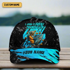 Maxcorners I Jerk It Every Chance I Get Personalized Fishing Hats, Fishing Trucker Hat, Fishing Hook Hat, Fishing Cap For Men