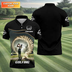 Maxcorners Custom Elite Golfer Golf Polo Shirt, Gift For Golfers, Mens Golf Gift