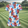 Maxcorners Bigfoot Flamingo Float Tropical Hawaiian Golf Shirt, Hawaiian Golf Shirt, Golf Tops For Women LM1507