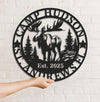 Maxcorners Personalized Moose Metal Sign WITH LED/WITHOUT LED - Rustic Cabin Name Sign, Wildlife Wall Art for Lodge, Camp & Outdoor Decor LM0110