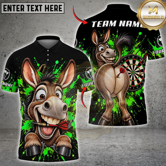 Maxcorners Darts & Funny Donkey Dartboard Graffiti Graphic Multicolor Customized Name, Team Name 3D Shirts