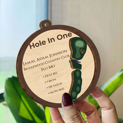 Maxcorners Hole In One Multilayer Wood Ornament, Golf Christmas Ornaments, Christmas Golf Gift, Golf Gifts For Men