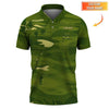 Maxcorners Personalized Golf Polos, Green Golf Course Pattern Custom Name Shirt For Golf Lovers, Crazy Golf Shirts For Men's