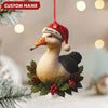 Maxcorners Personalized Funny Duck Smoking Acrylic Christmas Ornament - Custom Name Holiday Gift for Hunters & Outdoor Lovers LM0411