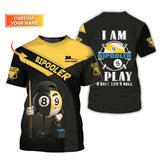 Maxcorners Custom Black and Yellow Bipooler Billiard Shirt – Funny 8 Ball 9 Ball Pool Player Gift Tee LM0509