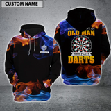 Maxcorners Old Man Darts Personalized Name 3D Shirt