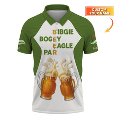 Maxcorners Golf And Beer Shirt, Custom Golf Polos For Men, Funny Golf Shirts For Beer Lovers
