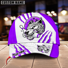 Maxcorners Bowling Wolf Strike Power Multicolor Personalized Name 3D Cap