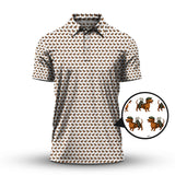 Maxcorners Dachshund Pattern Golf Polos, Crazy Dachshund Golf Shirt For Men, Funny Golf Shirt