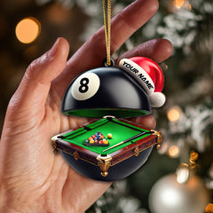 Maxcorners Custom Name Billiard Ornament, Billiard Lover Christmas Gift70 2D Flat LM2111