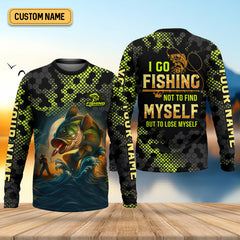 Maxcorners I Go Fishing Not To Find Myself But To Lose Myself Funny Fishing Shirt, SPF Shirt For Men, Gift For Fisherman