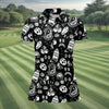 Maxcorners Dead Tired Coffee Breakfast Pattern Golf Shirt, Women's Golf Tops, Golf Shirts For Women LM1507