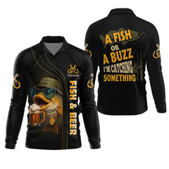 Maxcorners Fish And Beer Fishing UV Shirts, Funny Fishing Shirt, Gift For Fisherman, Fishing Shirts For Men